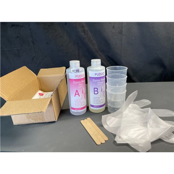 Lot of 1 Crystal Clear Epoxy Resin Kit - 16oz - Self-Leveling & Low Odor - Brand New!