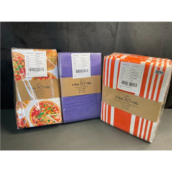 Lot of 3 Multi-Packs of Urban Villa Premium Oversized Napkins/Cloths - 24 Total! Brand New