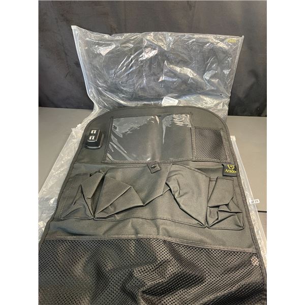 Lot of 2 Car Backseat Organizers/Storage Pouches w/ 4 USB Charging Hubs & Tablet Holder - New