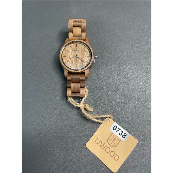 Lot of 1 UWOOD Natural Wood Lightweight Men's Watch - Brand New
