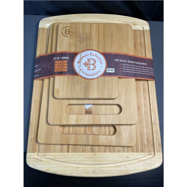 Lot of 1 4PC Set of Bamboo Cutting Boards - Brand New