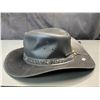 Image 2 : Lot of 1 Handmade Genuine Steer Hide Leather Cowboy Hat - Austrailian Made - Brand New