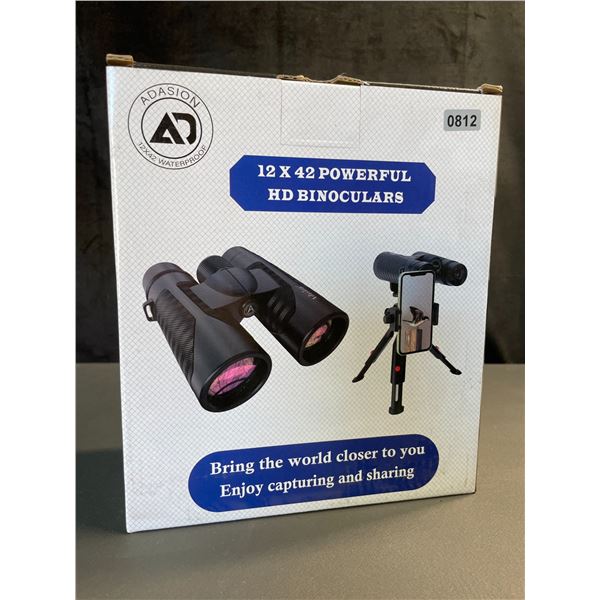 Lot of 1 Pair of Adasion 12x42 Powerful HD Binoculars - Brand New!