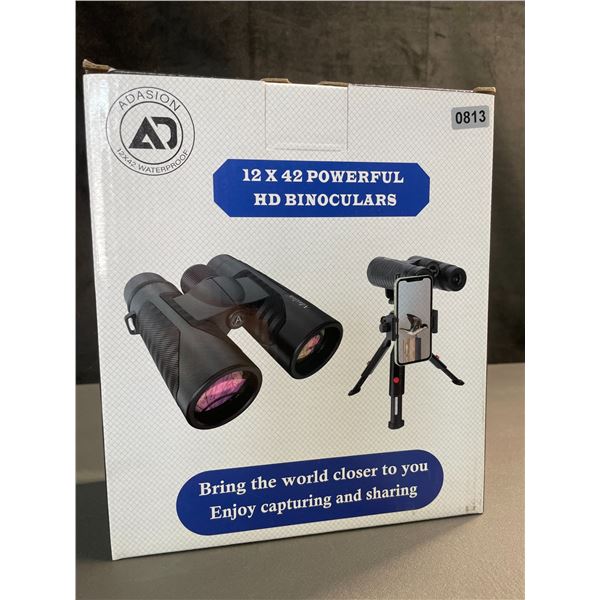 Lot of 1 Pair of Adasion 12x42 Powerful HD Binoculars - Brand New!