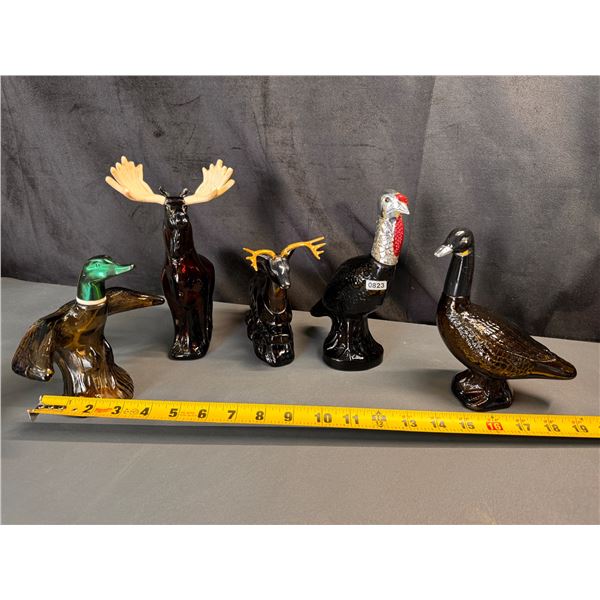 Lot of 5 Vintage Collectible Avon Wildlife Cologne/Perfume Bottles - Used