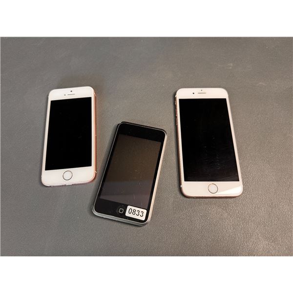 Lot of 3 Assorted Apple Products (iPhone and iPod) - Used