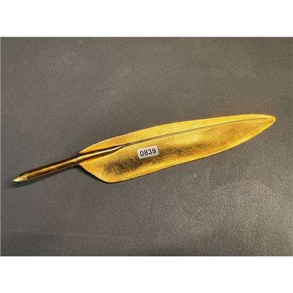 Lot of 1 Gold Quill Writing Pen