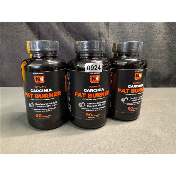Lot of 3 Garcinia Fat Burner Pills - 90 Capsules Each