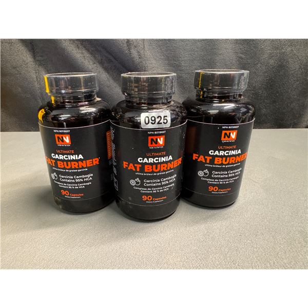 Lot of 3 Garcinia Fat Burner Pills - 90 Capsules Each