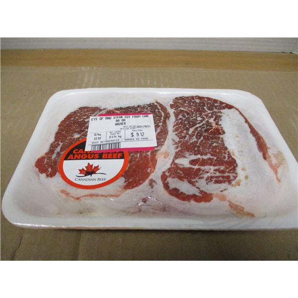 SHELF PULLS (AS IS):  INSIDE EYE OF ROUND STEAK (APPROX. $12.12)