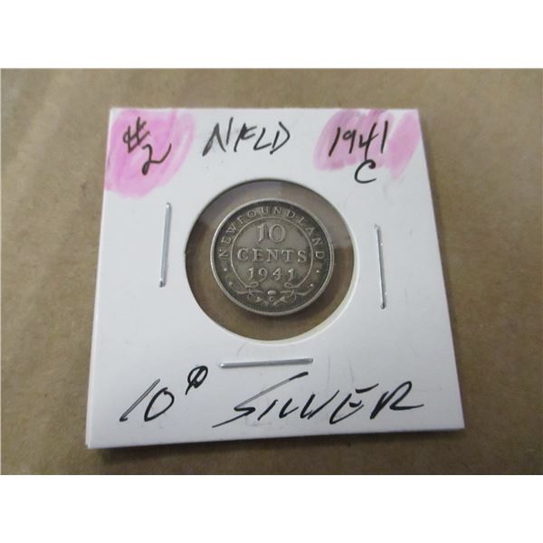1941 C NEWFOUNDLAND SILVER DIME