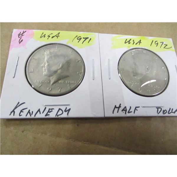 1917 & 1972 USA KENNEDY HALF DOLLAR SET
