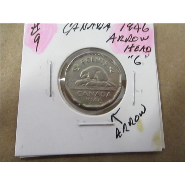 1946 ARROW HEAD "6" CANADA NICKEL