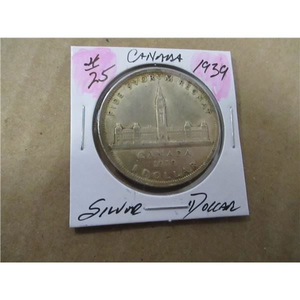 1939 CANADA KING GEORGE VI SILVER DOLLAR