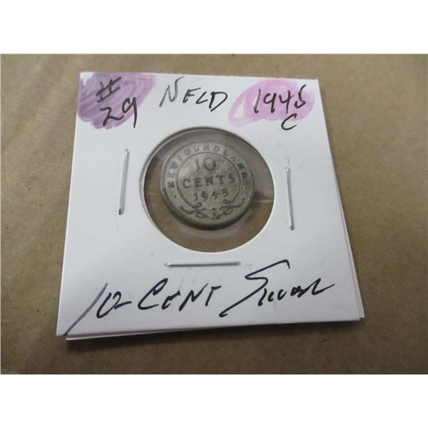 1945 Q NEWFOUNDLAND SILVER DIME