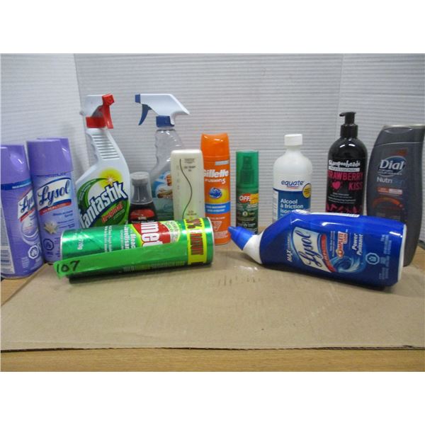TOTE C/W ASSORTED CLEANERS