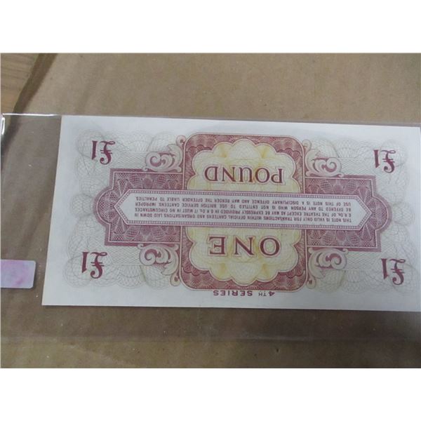 BRITISH ARMED FORCES ONE POUND BANK NOTE
