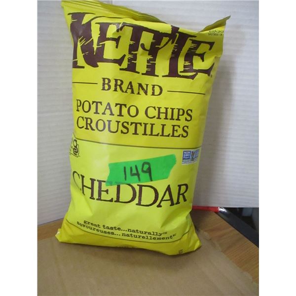 SHELF PULLS (AS IS):  KETTLE CHEDDAR CHIPS (198G) - BAG