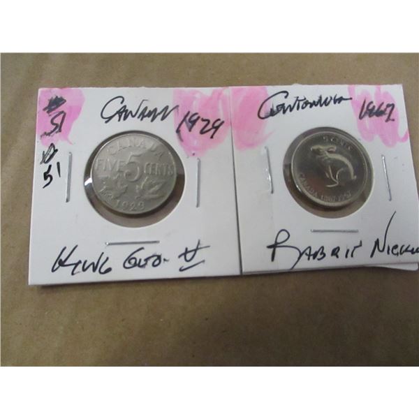1929 & 1967 RABBIT NICKEL SET