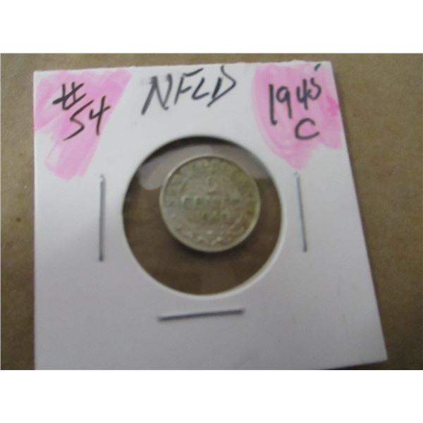 1945 C NEWFOUNDLAND SILVER FIVE CENT