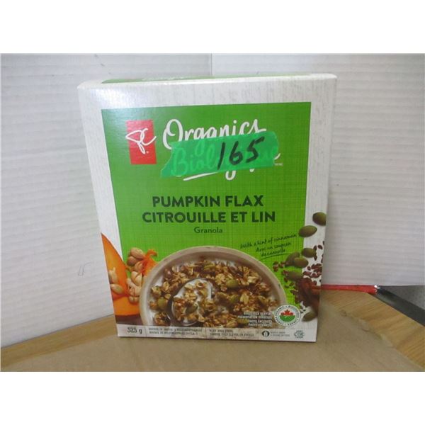 SHELF PULLS (AS IS):  PUMPKIN FLAX CEREAL (325G) - BOX
