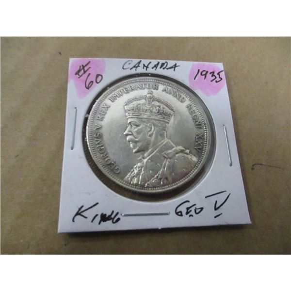 1935 CANADA KING GEORGE V SILVER DOLLAR