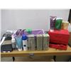 Image 1 : BOX C/W STORAGE BOX, TOILETRIES, ETC
