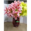 Image 1 : ESTATE:  RED VASE C/W FLOWERS