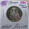 Image 1 : 1980 PROOF CAMEO CANADA HALF DOLLAR