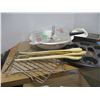 Image 1 : ESTATE:  BOX C/W ENAMELWARE & WOODEN SPOONS