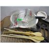 Image 2 : ESTATE:  BOX C/W ENAMELWARE & WOODEN SPOONS