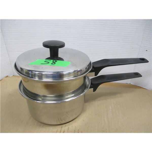 ESTATE:  7" DOUBLE BOILER POT & LID