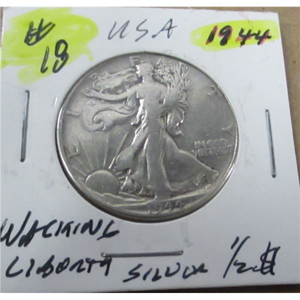 1944 USA WALKING LIBERTY SILVER HALF DOLLAR