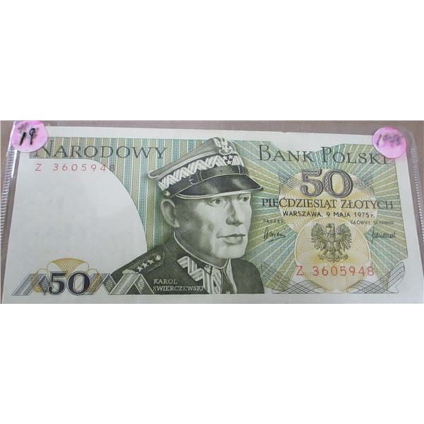 1975 BANK OF POLSKIE 50 ZLOTECH BANK NOTE