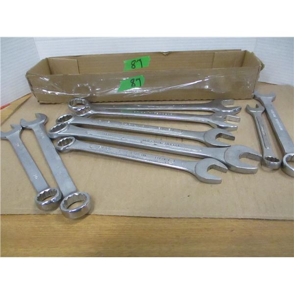 ESTATE:  9 - ASSORTED BOX & OPEN WRENCHES (UP TO 1 1/16")