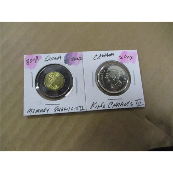 2022 QUEEN ELIZABETH II TOONIE & 2023 KING CHARLES III COIN