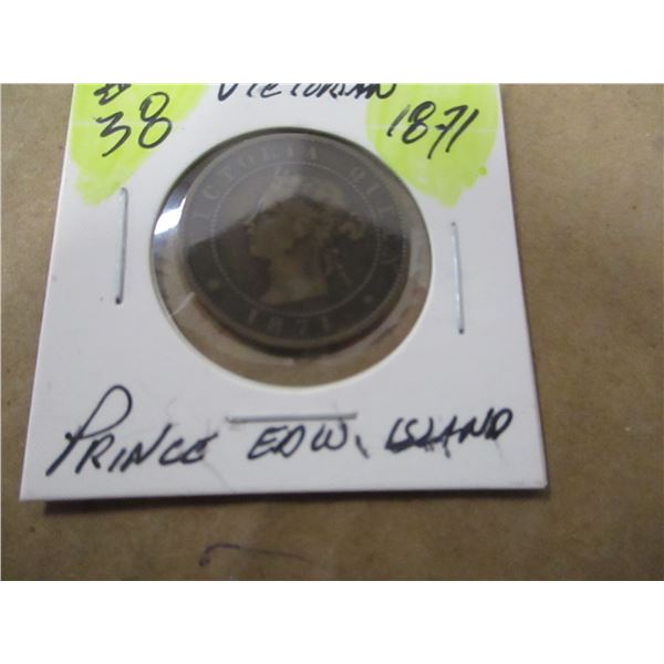 1871 VICTORIAN PRINCE EDWARD ISLAND LARGE PENNY