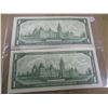 Image 2 : 1967 SET OF CANADA CENTENNIAL DOLLAR BILLS (WITH & WITHOUT SERIAL NUMBERS)