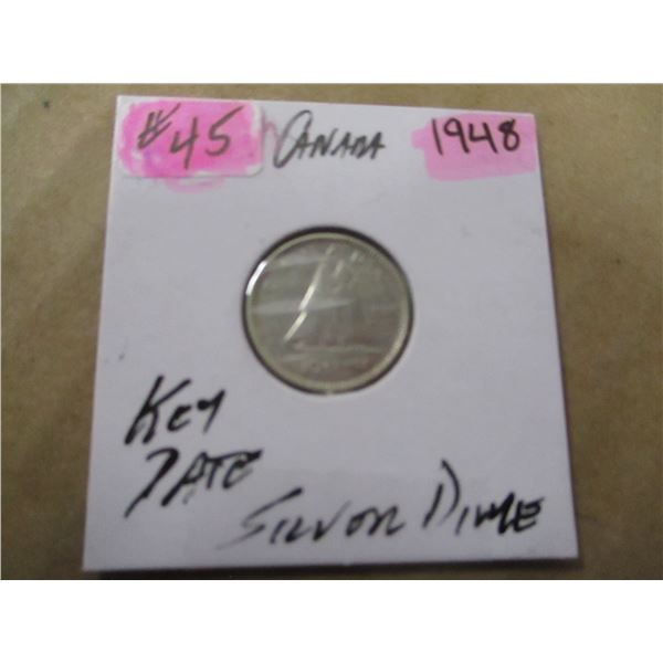 1948 CANADA KEY DATE SILVER DIME