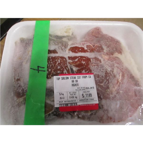 SHELF PULLS (AS IS):  TOP SIRLOIN STEAK (APPROX. $11.85)