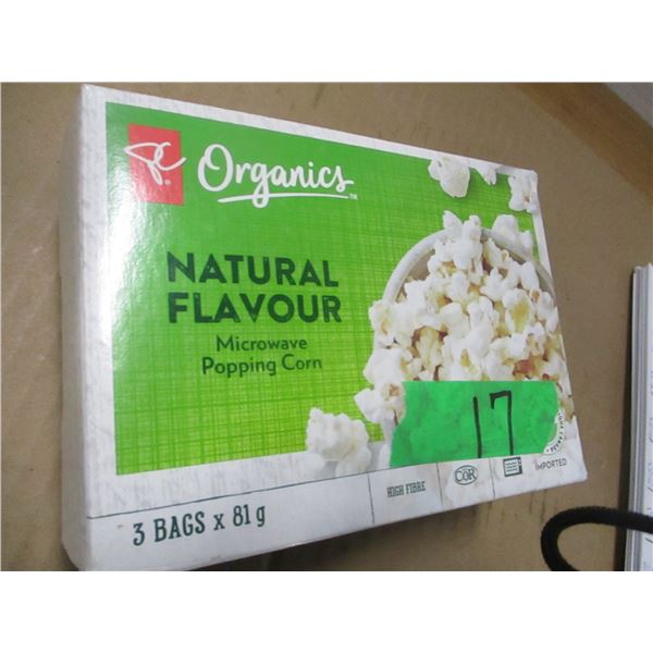 SHELF PULLS (AS IS):  MICROWAVE POPCORN (3 X 81G BAGS) - BOX