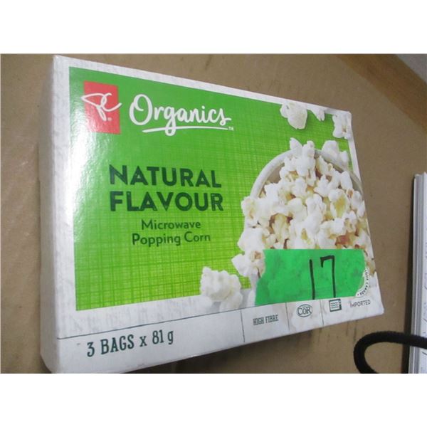 SHELF PULLS (AS IS):  MICROWAVE POPCORN (3 X 81G BAGS) - BOX