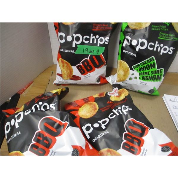 SHELF PULLS (AS IS): BOX C/W 4 ASSORTED BAGS OF CHIPS