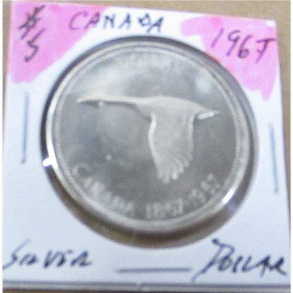 1967 CANADA CENTENNIAL SILVER DOLLAR