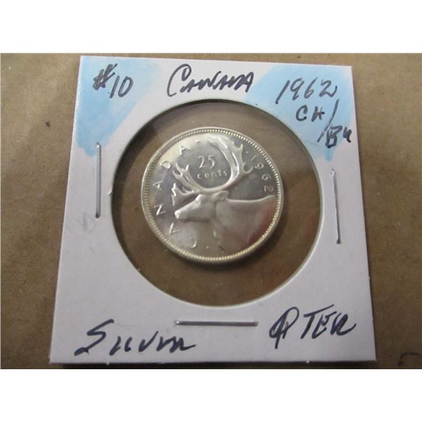1962 CH/BU CANADA SILVER QUARTER