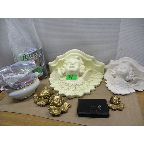 FLAT C/W ORNAMENTS, WALL SCONCES, BRASS, ETC