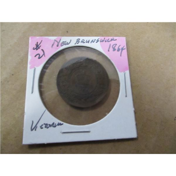 1864 VICTORIAN NEW BRUNSWICK LARGE PENNY