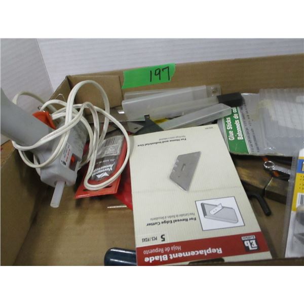 ESTATE:  FLAT C/W KNIVES, GLUE GUN, GLUE STICKS, ETC