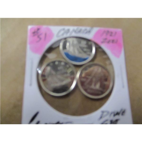 1921 - 2021 CANADA MINT COLORED DIME SET