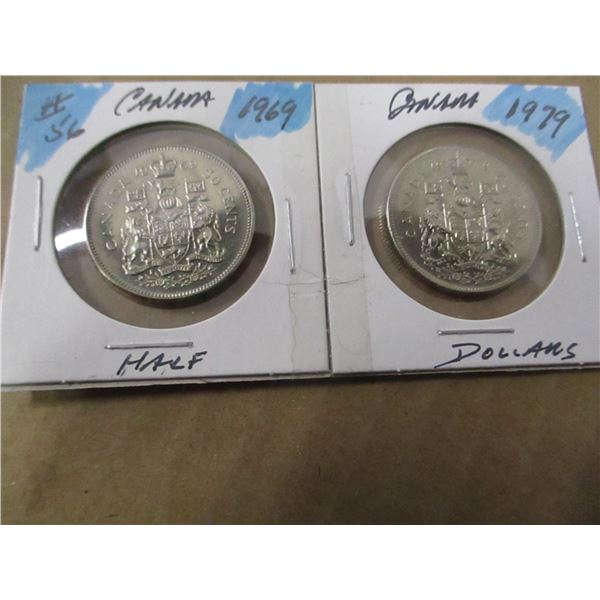 1969 - 1979 BU CANADA HALF DOLLARS